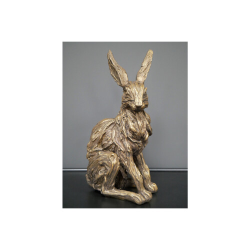 Large Gold Resin Hare Ornament 1