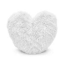 (Cream ) Teddy Heart Fleece Shape Fluffy Filled Cushion