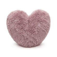 (Blush Pink) Teddy Heart Fleece Shape Fluffy Filled Cushion