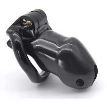Male Chastity Device, Innovative Design, Resin, Black