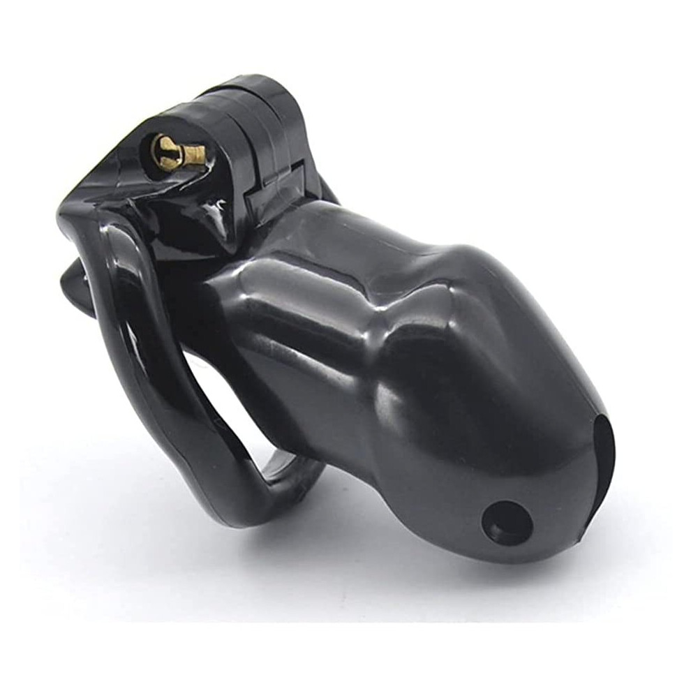 Male Chastity Device, Innovative Design, Resin, Black