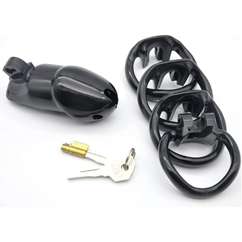 Male Chastity Device, Innovative Design, Resin, Black 2