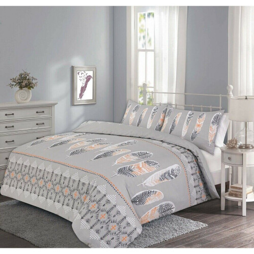 (Single ) Harlay Feathers Duvet Cover Set With Pillow Case
