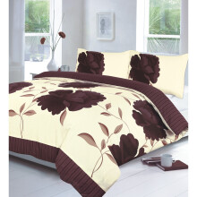 (Rosaleen Chocolate, King ) Rosaleen Printed Duvet Cover with Pillowcase
