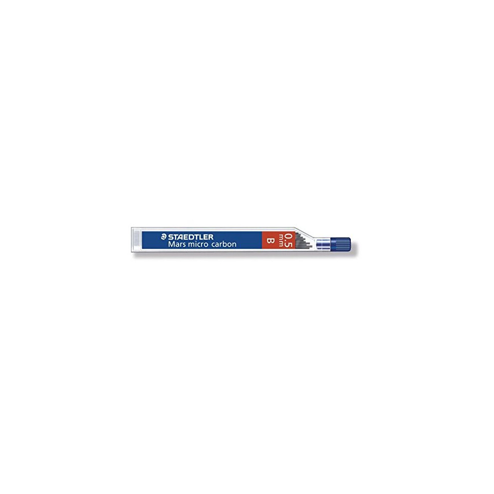 Staedtler Micro Mars Carbon Mechanical Pencil Leads, 0.5 mm, B, 60 mm x 12 (250 05 B)