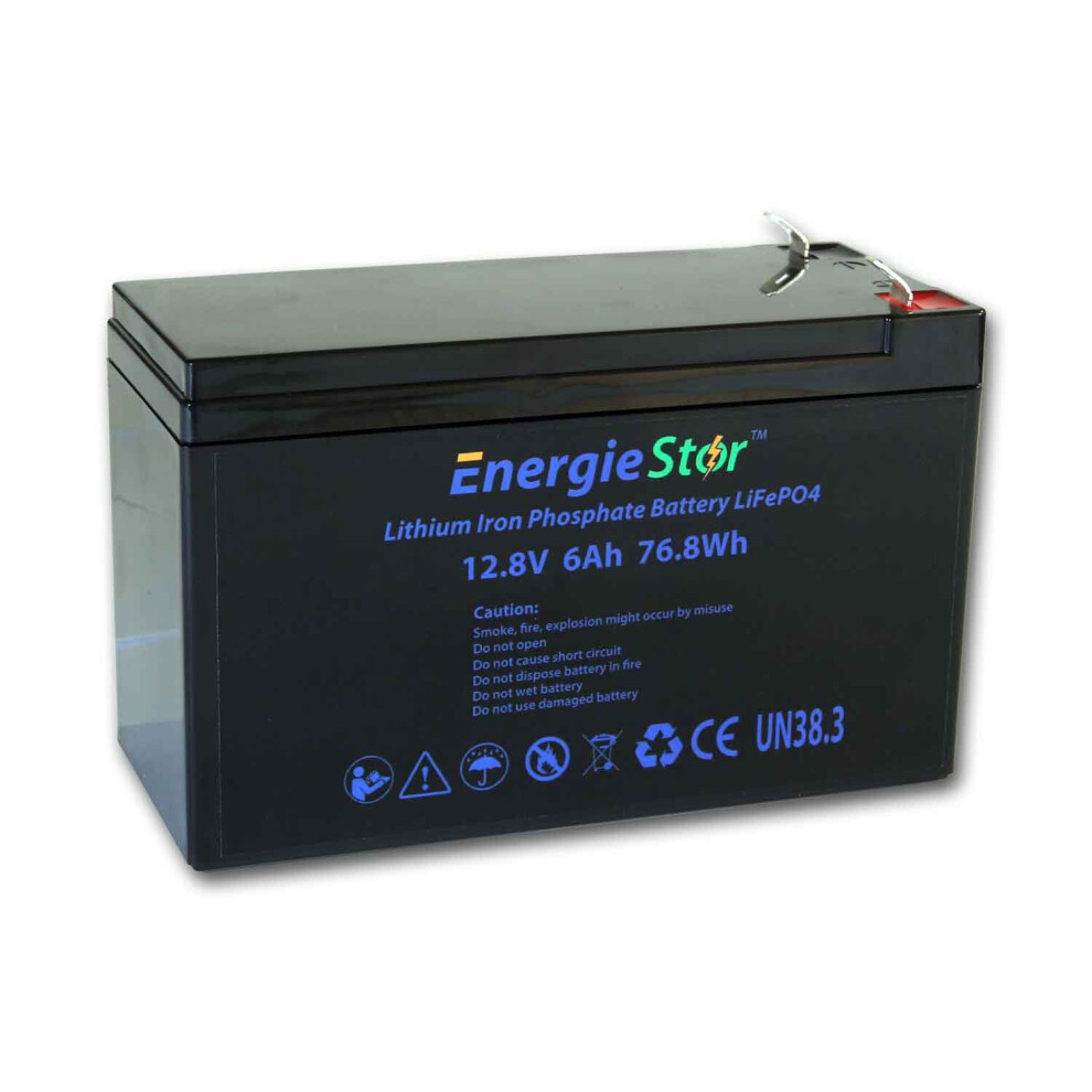 (6Ah, 12.8V, 77Wh, No) LiFePo4 Battery 12.8V Lithium-Ion Iron Phosphate 12V Deep Cycle Heavy Duty Caravan Camping Golf