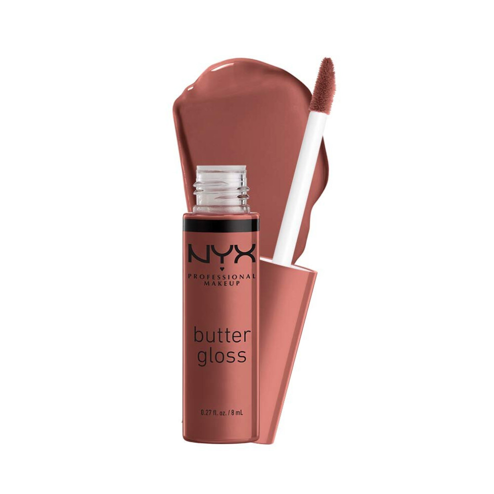 NYX PROFESSIONAL MAKEUP Butter Gloss - Praline (Deep Nude), Non-Sticky Lip Gloss