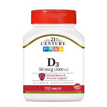 21st Century, Vitamin D3, 50 mcg (2,000 IU), 110 Tablets