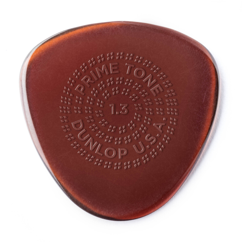 Jim Dunlop Primetone Semi-Round 1.3mm Sculpted Plectra (Grip) - 3 Pack Acoustic Guitar Pickup (514P1.30)