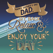 Dad Enjoy Your Day Father's Day Greeting Card Embellished Hand-Finished Cards