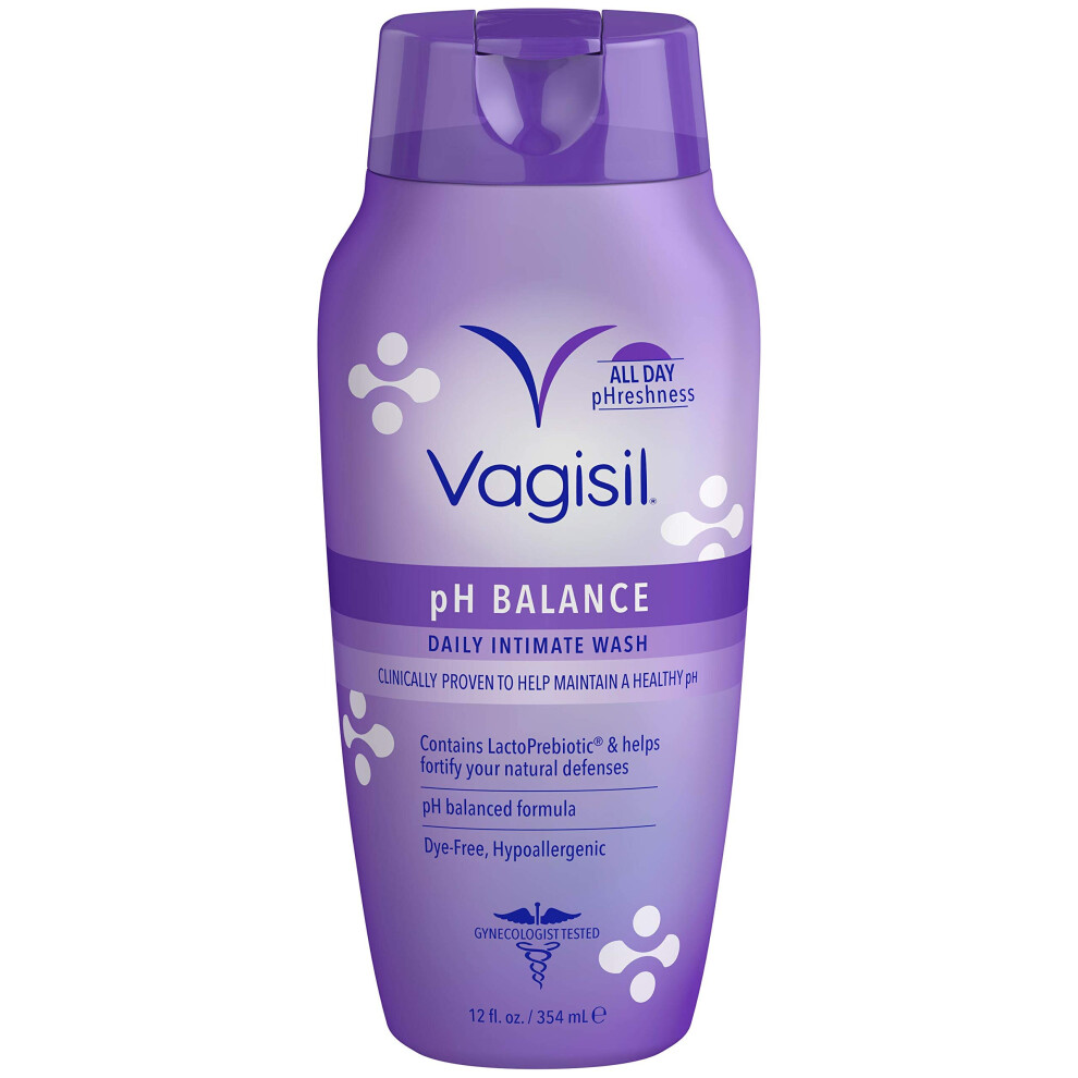 Vagisil Ph Balanced Daily Intimate Feminine Wash For Women, Gynecologist Tested, Hypoallergenic, 12 Ounce