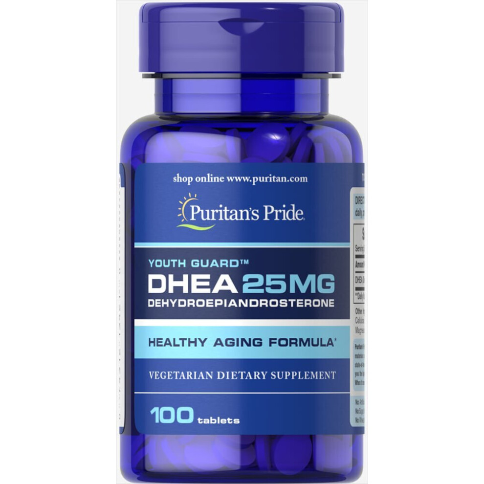 Puritans Pride Dhea, 25 Mg (100 Tabs), 100 Count (Pack of 1)