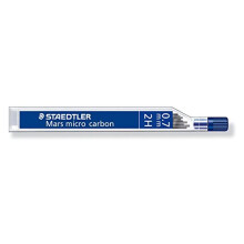 Staedtler Micro Mars Carbon Mechanical Pencil Leads, 0.7 mm, 2H, 60 mm x 12 (250 07 2H)