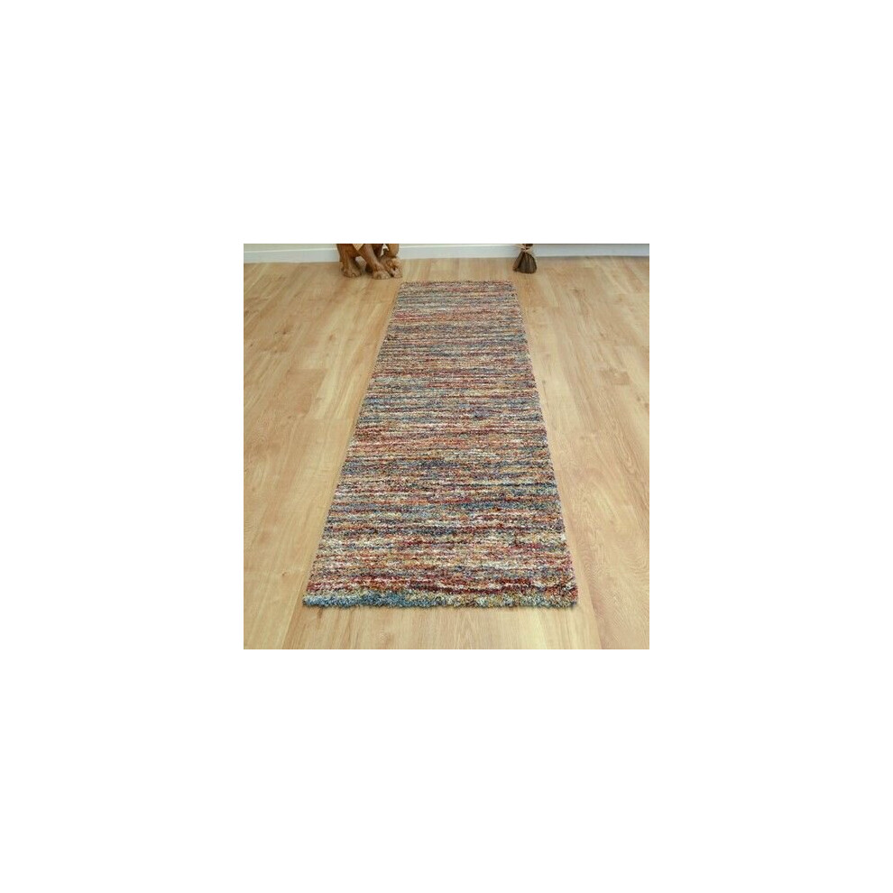 Mehari Multi Stripes 67x240cm Large Rug Runner Carpet Thick Pile Rugs Living Room Bedroom