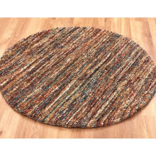 Mehari Multi Stripes 200cm Circle Round Large Rug Carpet Thick Pile Rugs Living Room Bedroom