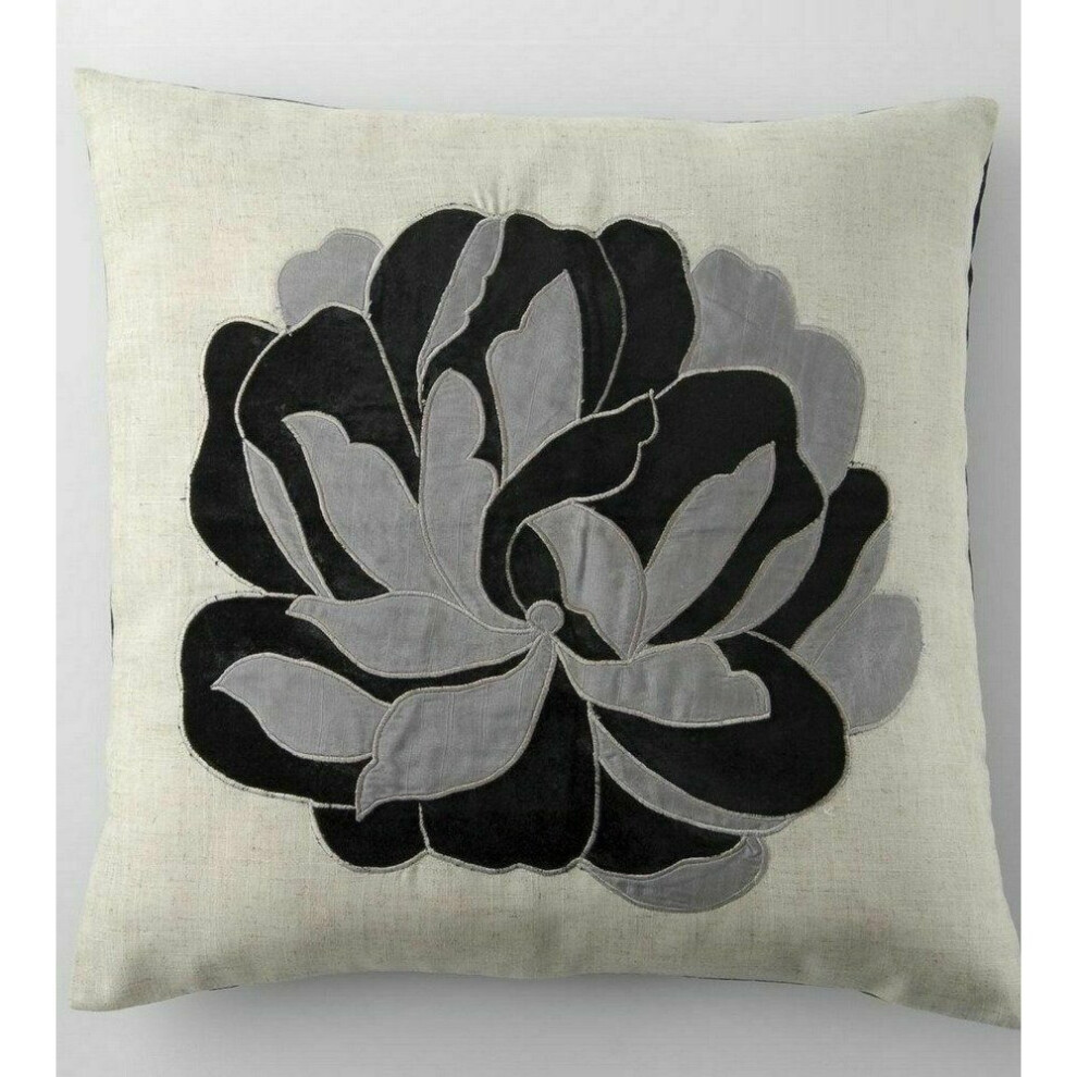 Catherine Lansfield Bedding Roses Floral Cushion Cover Black