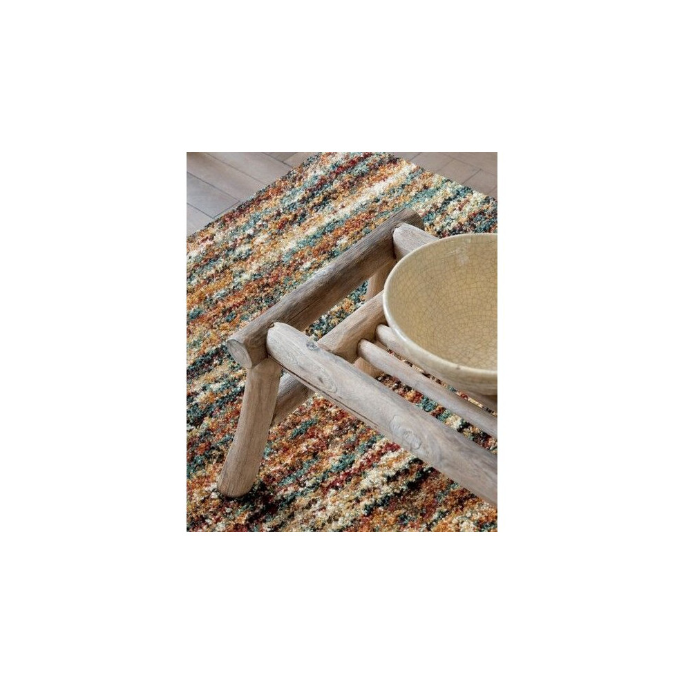 Homespace Direct Mehari Multi Stripes 160X230cm Large Rug Carpet Thick Pile Rugs Living Room Bedroom