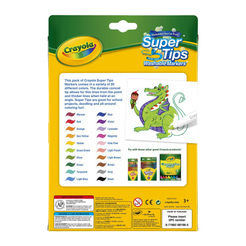 Crayola Crayola Super Tips Markers, Washable Markers, 20 Count 1
