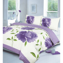 (Rosaleen Lilac, Super King ) Rosaleen Printed Duvet Cover with Pillowcase