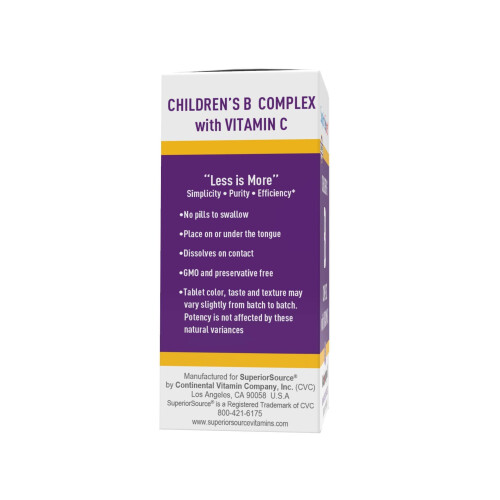 Superior Source, Complex B pentru Copii cu Vitamina C, 60 Tablete Instant MicroLingual 2