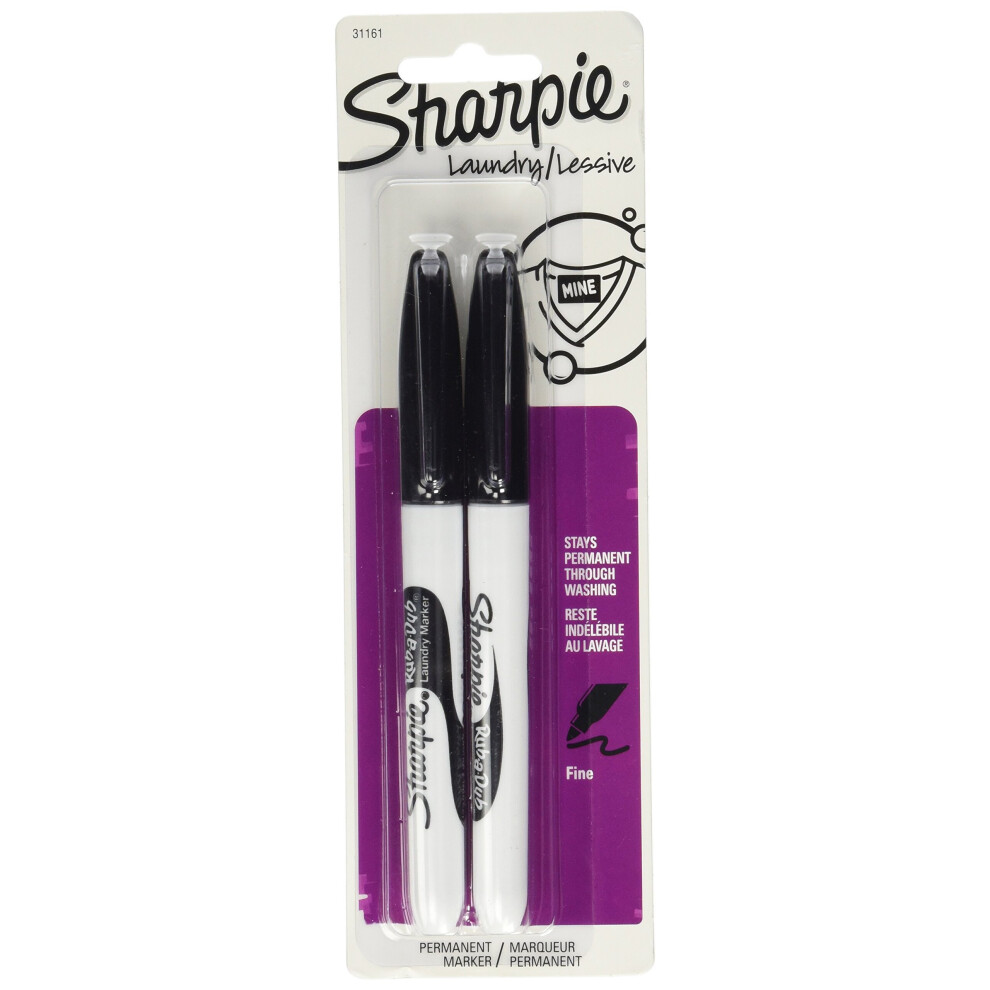 Sharpie Rub-a Dub Laundry Markers Black, 2pk