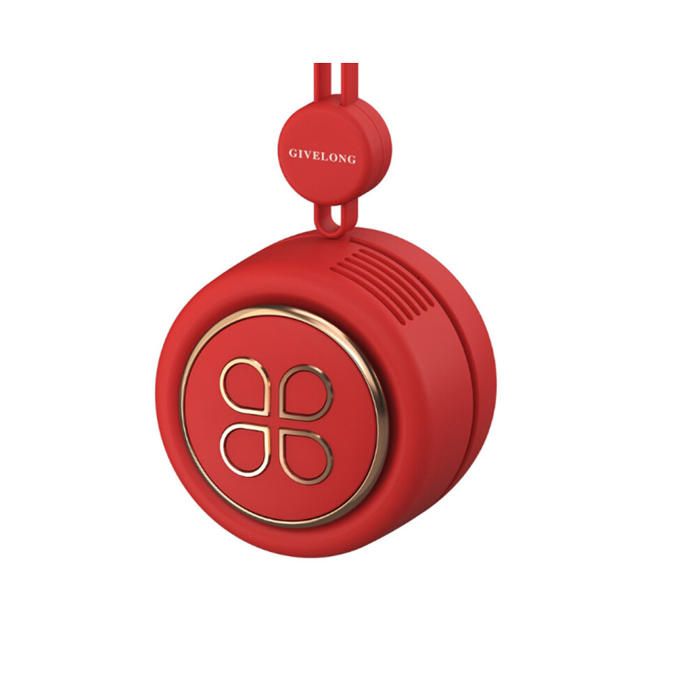 Leafless Hanging Neck Silent Fan Usb Charging Outdoor Portable Mini Four-Leaf Clover Fan With Lanyard 3461546874376