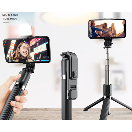 L03s Mobile Phone Bluetooth Selfie Stick with Fill Light Multi-function Camera Integrated Retractable Tripod Bracket 1