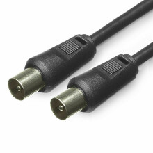 1m Coaxial TV Aerial Cable Male to Male Television Extension Lead - Black