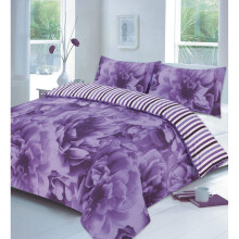 (Rose Lilac, Super King ) Rose Duvet Cover Set With Pillow cases in all size