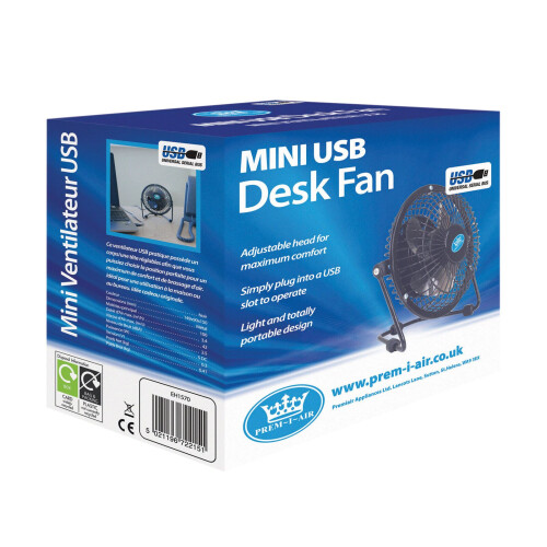 MYLEK Mini USB Desk Fan Adjustable & Portable 2