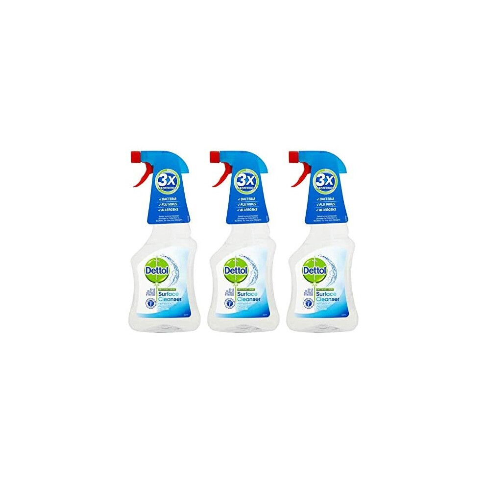 Dettol Antibacterial Surface Cleaner 500ml Spray Pack of 3 - 047643 x 3