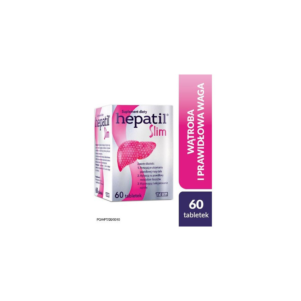 Teva Pharmaceuticals Hepatil Slim - 60 Tablets Support For The Liver And Maintaining A Healthy Body Weight