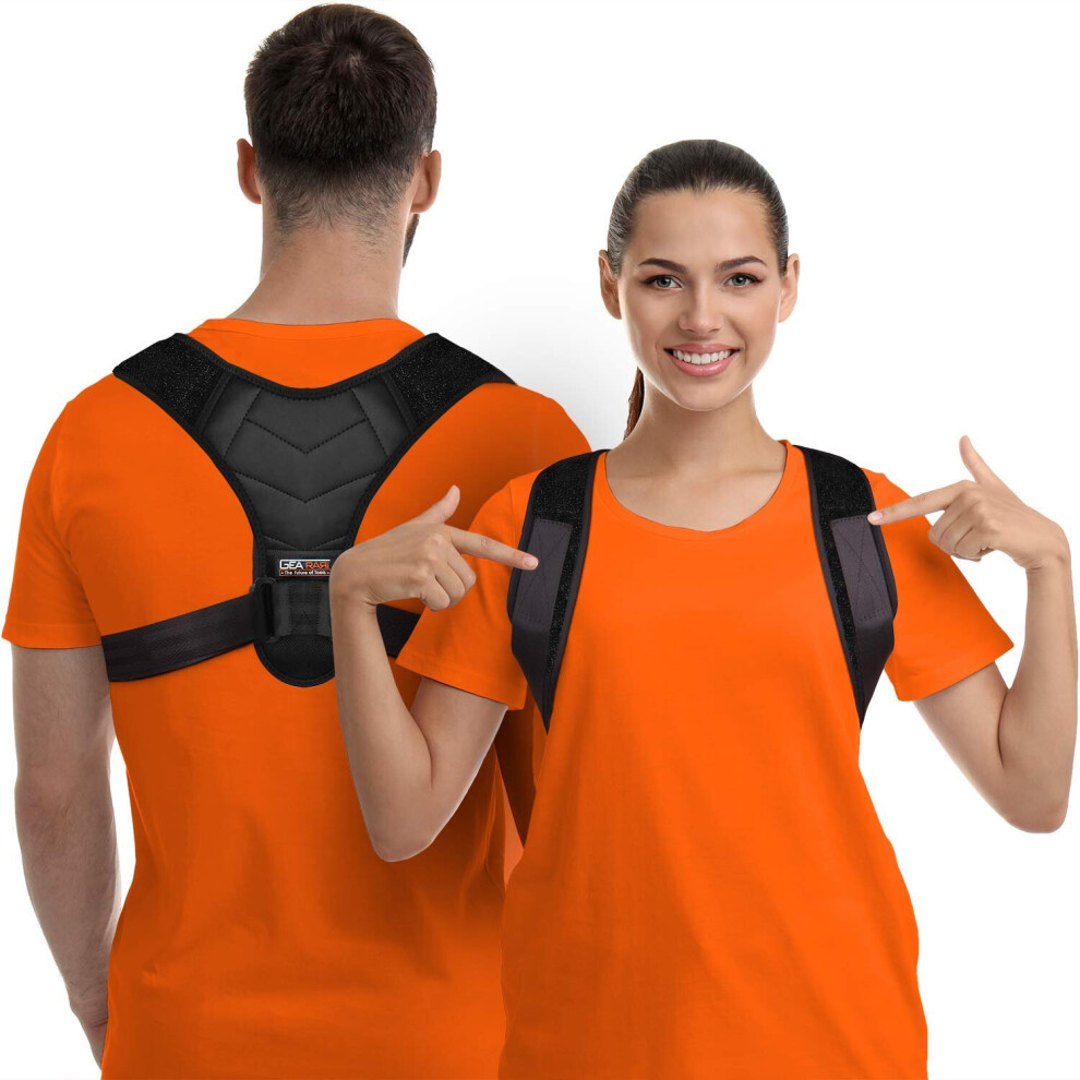 Posture Corrector for Men and Women, Upper Back Brace for Clavicle Support, Adjustable Back Straightener and Providing Pain Relief