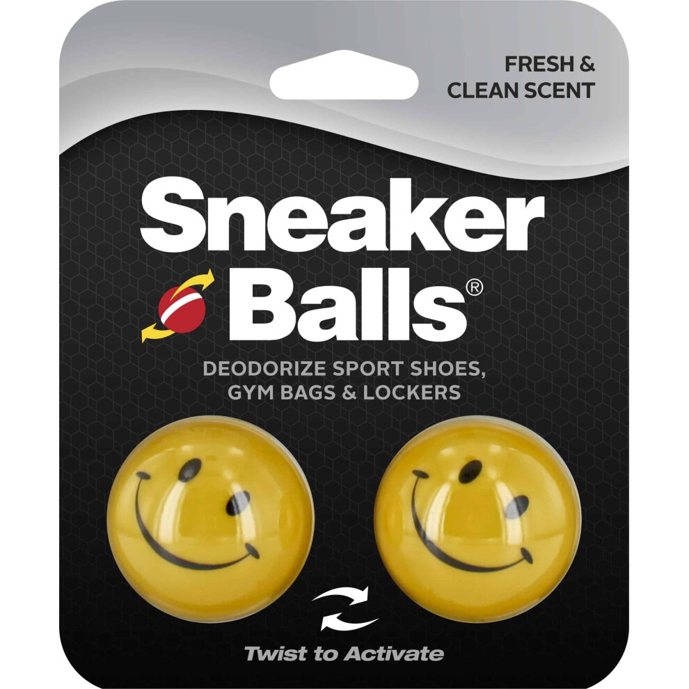 Sneakerballs Shoe Freshener - 2-Pack Odor Eliminator Balls for Shoes, Gym Bags & Lockers - Twist-Action Fresh Scent