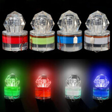 (Multicolour) 10X Flashing LED Fishing Lights Deep Drop Underwater Diamond Bait Lure Squid Strobe