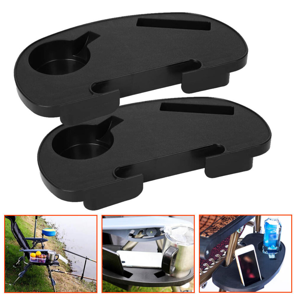 2pc Zero Gravity Recliner Sun Lounger Chair Clip Side Tray Holder