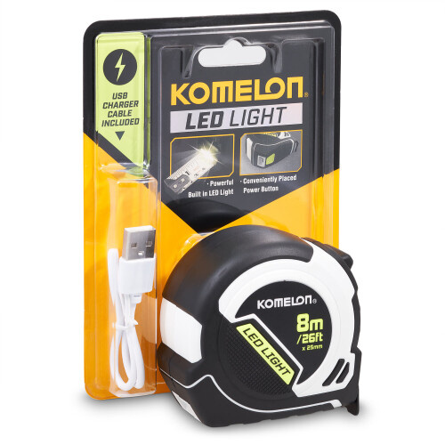 Komelon Messband mit LED-Licht 8 m / 26 ft  25 mm - PLD85E 1