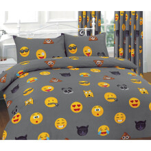 (Emoji Grey , King) IKon Emoji Duvet Cover Set With Pillow Cases size