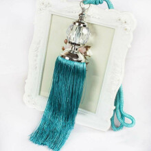 (Peacock Blue (Pair)) Pair Luxury Curtain Holdbacks Rope Tie Backs Tassel Tiebacks Holdback Art Decor