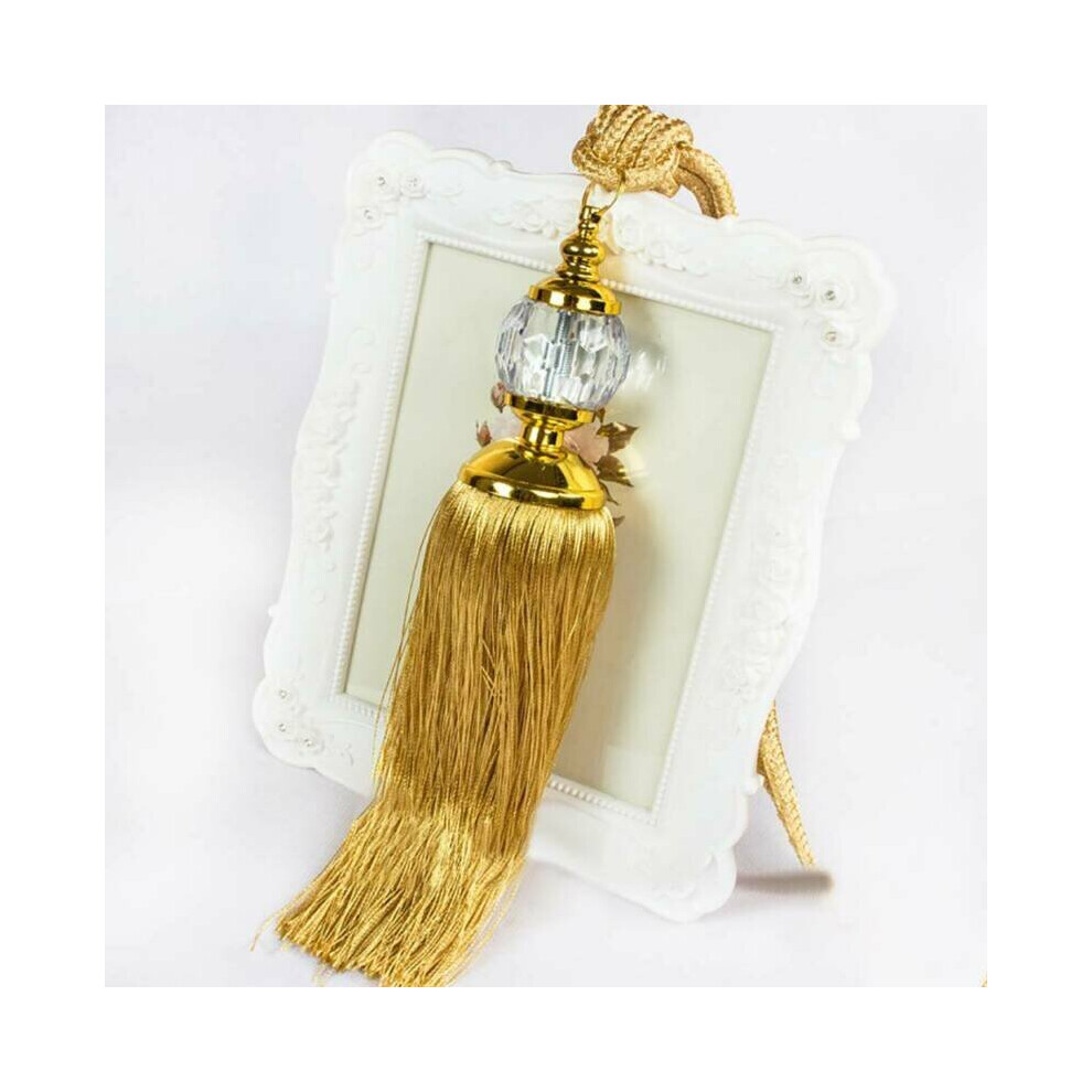 (Gold (Pair)) Pair Luxury Curtain Holdbacks Rope Tie Backs Tassel Tiebacks Holdback Art Decor