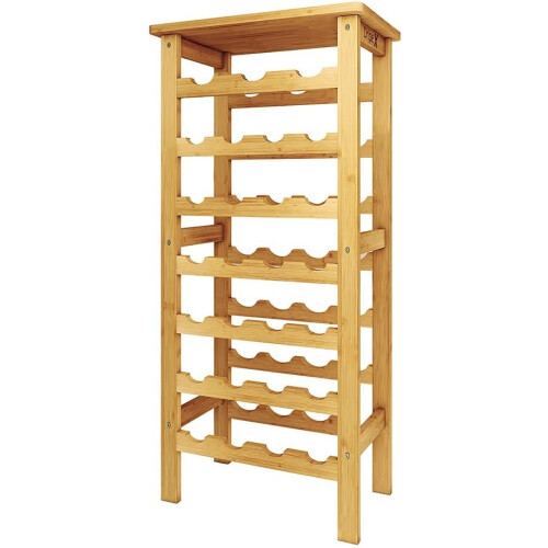 Dripex (7-tier 27 bottles) Dripex Bamboo Wine Rack Storage Free Standing Display Shelves