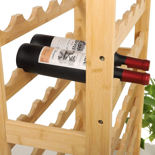Dripex (7-tier 27 bottles) Dripex Bamboo Wine Rack Storage Free Standing Display Shelves 2