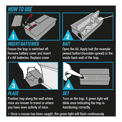 Deadfast Electronic Mouse Trap Quick Humane Rodent Mice Pest Control 2