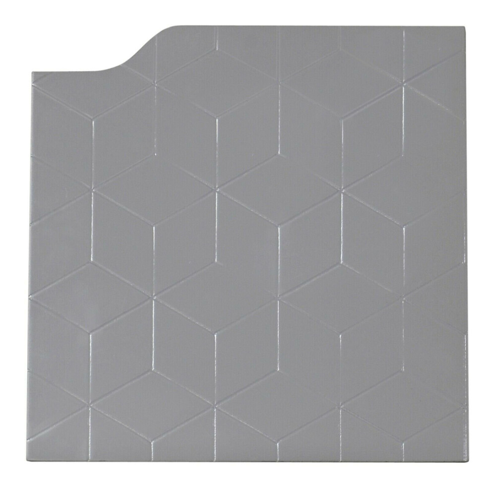 (Geometric, 2 (1 Right & 1 Left) - Grey) Wooden Part Replacement Cabinet Bookcase Doors