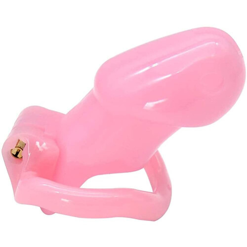 Male Chastity Device, Innovative Design, Resin, Pink 1
