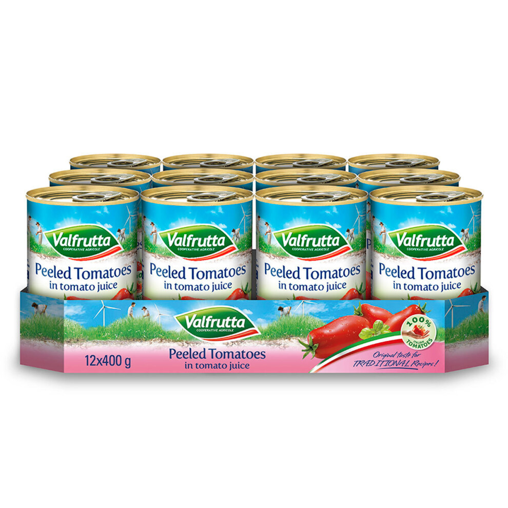 Valfrutta Peeled Plum Italian Tomatoes in Tomato Juice 12 x 400g Can