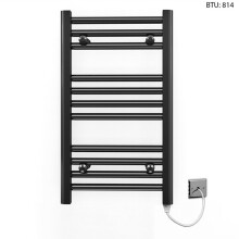 (350 x 600mm) Black Electric Bathroom Towel Rail Radiator
