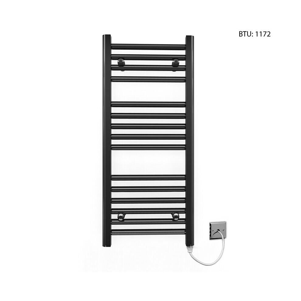 (400 X 800Mm) Black Electric Bathroom Towel Rail Radiator 7427268760867