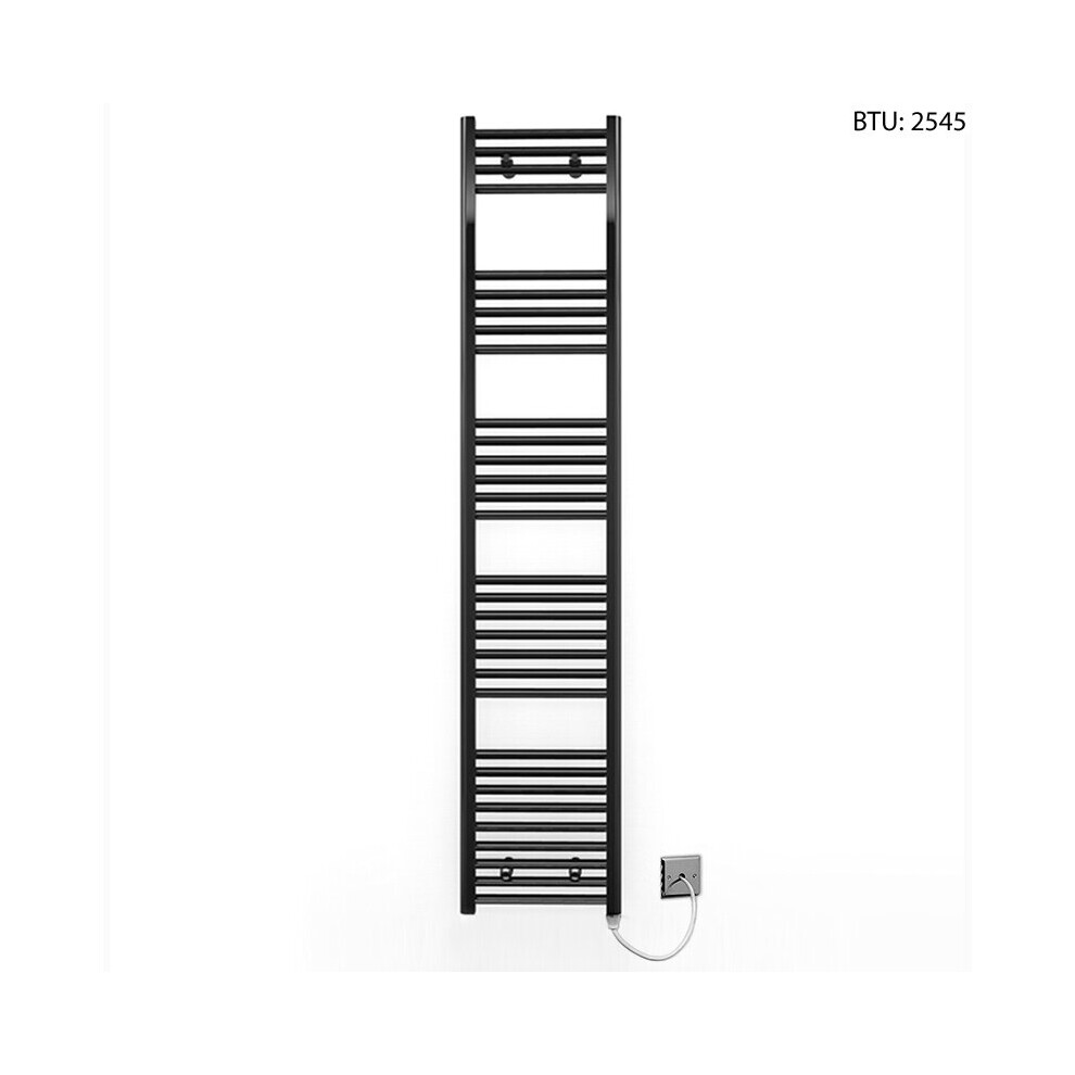(400 X 1800Mm) Black Electric Bathroom Towel Rail Radiator 7427268760935