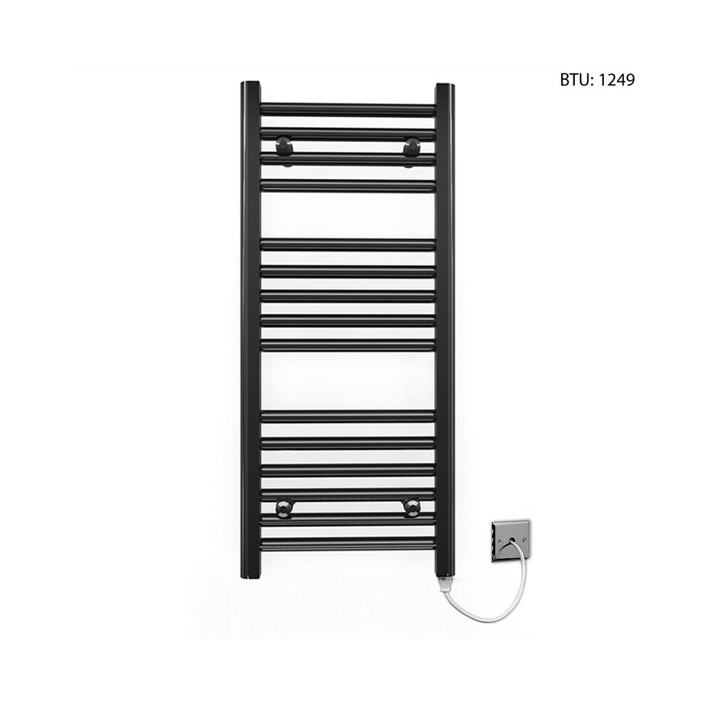 (450 X 800Mm) Black Electric Bathroom Towel Rail Radiator 7427268760966